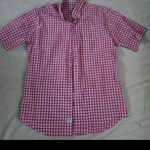 Peter Millar Red and White Checkered Shirt